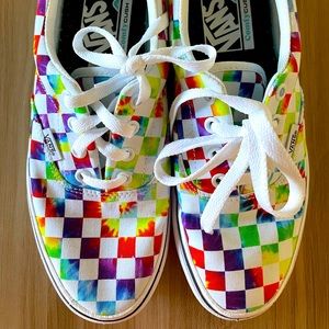 Vans Women Multi Color Checker Sneakers with Laces